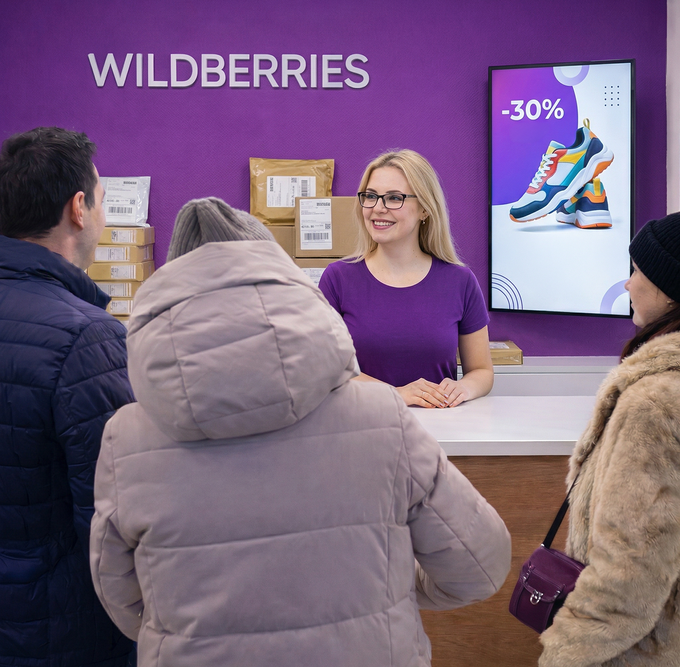 Преимущества рекламы на экранах в пунктах Wildberries